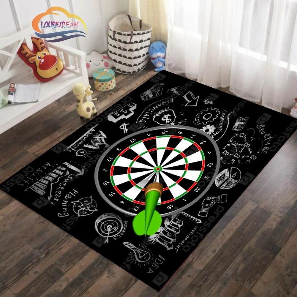 Ice and Fire Darts Pattern Carpet Fashion Soft Mat Gifts for Sports Lovers Household Floor Outdoor Play