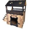 Wide Durable Useful Wooden Cat House With Terrace Floor