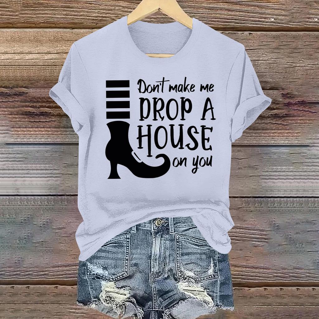 Женская повседневная футболка с круглым вырезом и коротким рукавом, пуловер