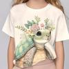 Детская летняя футболка для девочек, милая с мультяшным принтом, с коротким рукавом, с круглым вырезом, модная, удобная, мягкая футболка