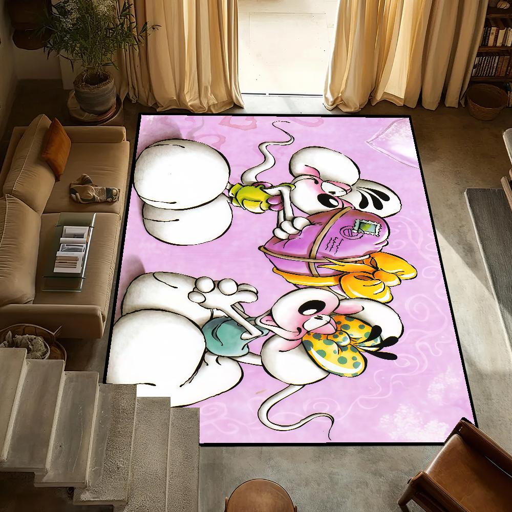 D-diddl small carpet Anti-Slip Kitchen cartoon funny maus art Bedroom Handmade Tufted Rug cute Living Room Entrance Decoration