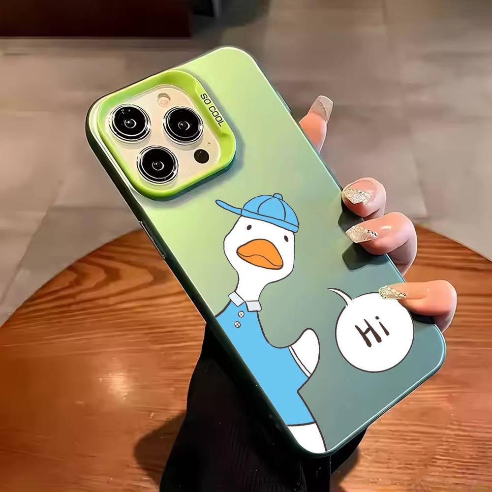 cute duck couple wallpaper Phone Case For iPhone 17,16,15,14,13,12,11,Pro Max,Plus Candy Silver Cover