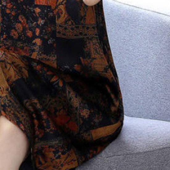 Летнее женское платье с принтом, короткими рукавами, круглым вырезом, плюс размер, свободный пуловер трапециевидной формы, длиной до колена, ретро-платье для свиданий, покупок, миди