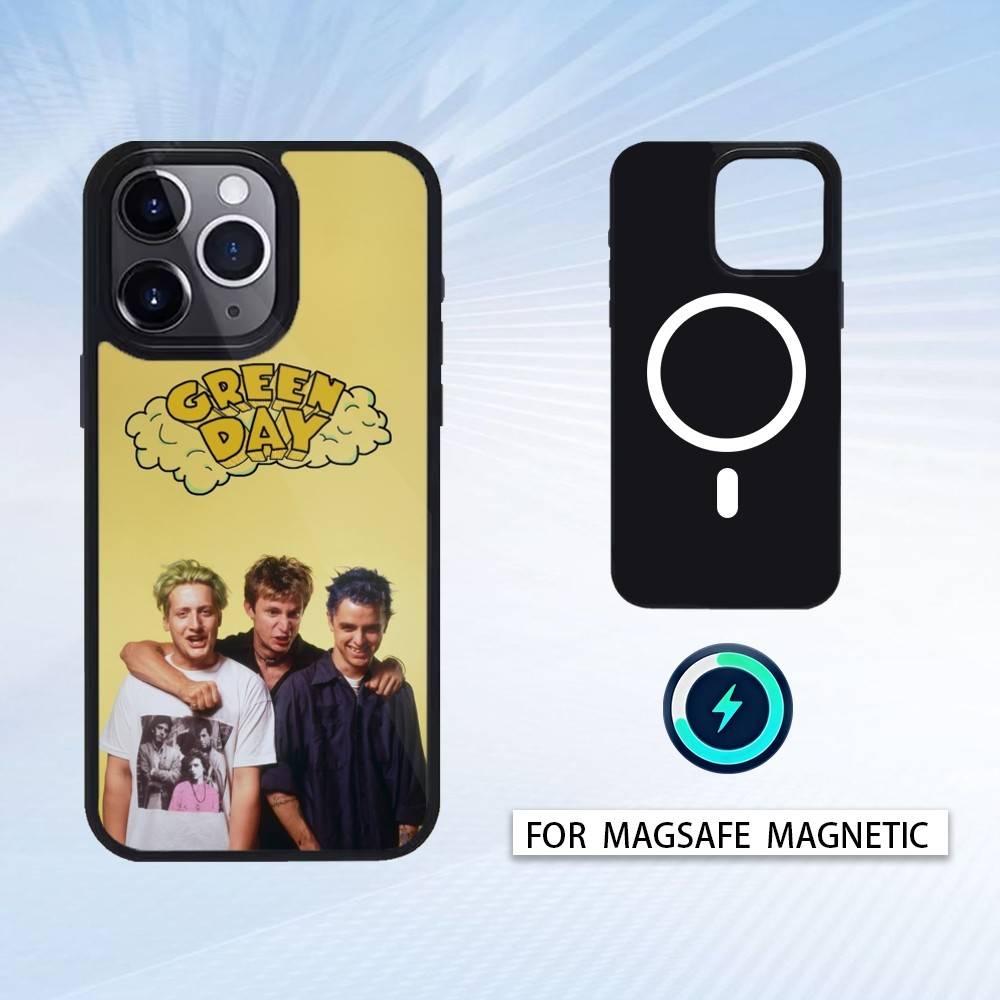 G-Green D-Day Band Phone Case Magnetic For iPhone17 16 15 14 13 12 Pro Max For Magsafe Wireless Charging Cover