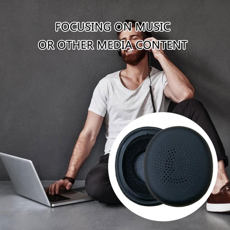 1Pair Ear Pad Replacement Leather Earpads Ear Cushions Sponges Cover Earmuffs for Evolve2 30 MS Headphones