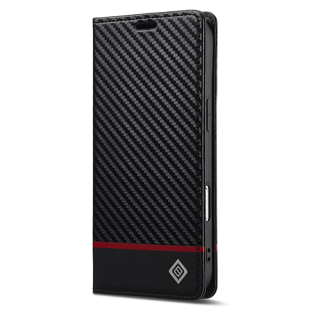 LC.IMEEKE For iPhone 17 Air Wallet Case Carbon Fiber Texture Leather Phone Cover