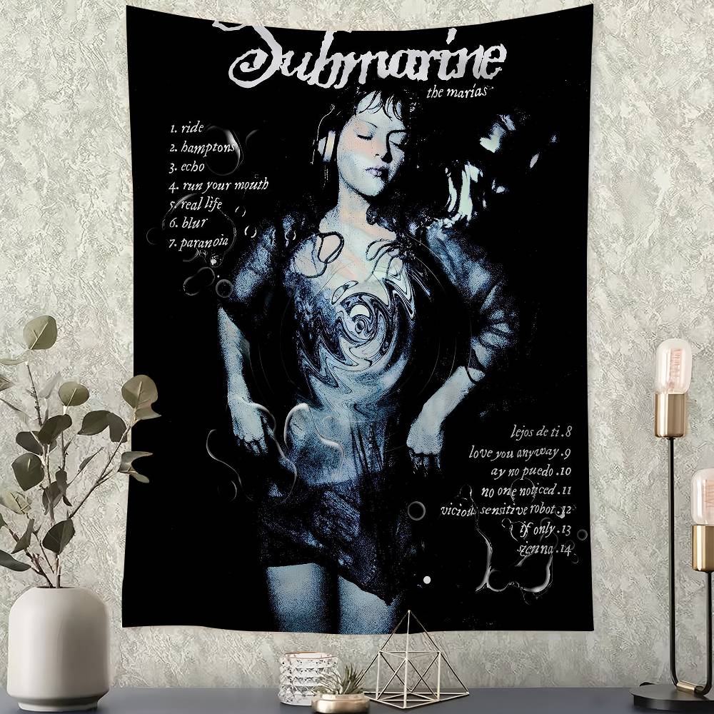 THE MMARIAS SUBMARINE Band Anime Tapestry Hippie Flower Wall Carpets Dorm Decor Cheap Hippie Wall Hanging
