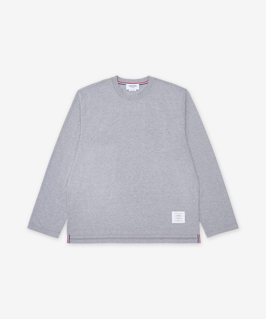 Tombeulaun Oversized Long Sleeve Rwb Trim T-Shirt - Light Grey / Mjs289A00042055