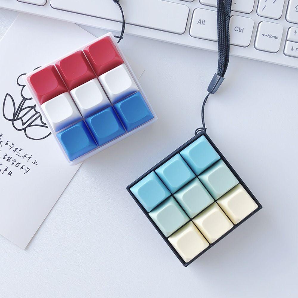 Square Keyboard Caps Toy Shaft Tester Mechanical Keyboard Keyring Funny Keyboard Keychain  Fidget