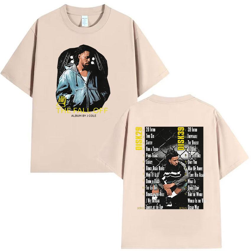 Rapper J.Cole The Fall Off Tour Album 2026 T Shirt Unisex's Vintage Gothic Short Sleeve T-Shirt Hip Hop Oversized Cotton T-shirts