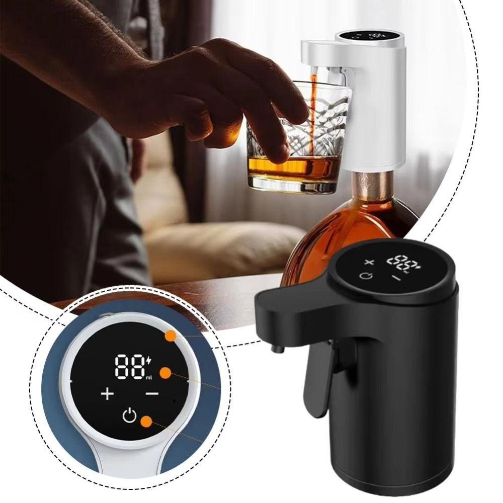 Adjustable Flow Electric Liquor Pump Built-in Rechargeable Battery Beverage Pourer Party Scene