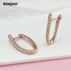 SIMJOO Rose Gold Ladies Earrings Cool Wind Fashion Irregular Zircon Earrings
