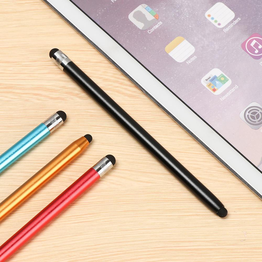Универсальные чувствительные аксессуары Емкостный стилус Ручка для сенсорного экрана Ручка для рисования Двойные силиконовые наконечники