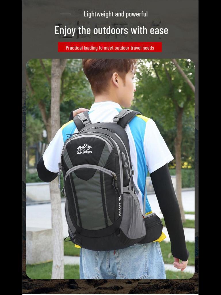 Водонепроницаемый рюкзак для походов и кемпинга на открытом воздухе объемом 40 л с дождевиком и встроенной подставкой