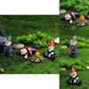 Set Of 4pcs Miniature Naughty Gnome Statues For Whimsical Garden Decor And Fun