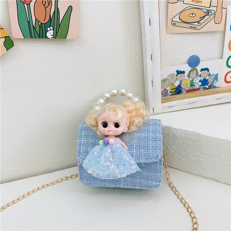 Adorable Korean Style Cartoon Doll Handbag For Girls In Cute Colors And Breathable Fabric