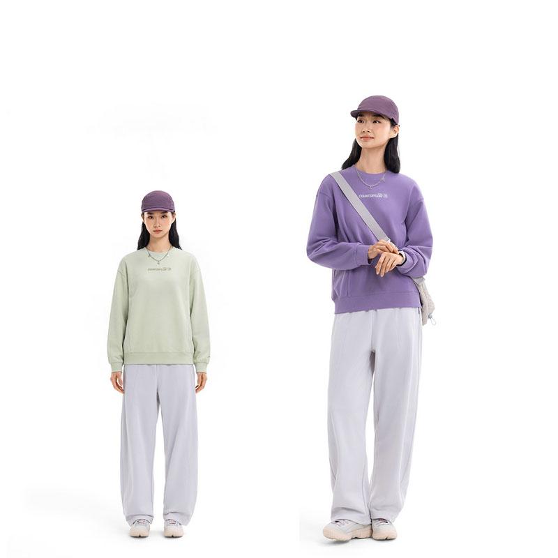 Li Ning Outdoor CF Мягкая, приятная для кожи, водостойкая, свободная толстовка с круглым вырезом для женщин, толстовка, Белый, Зеленый AWDW172-5