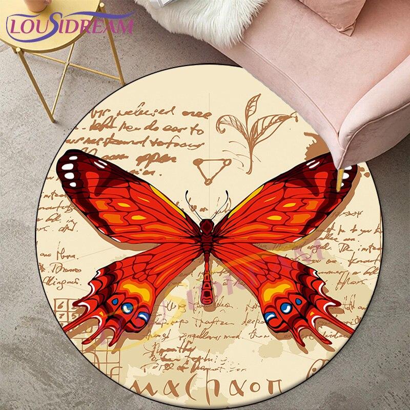 Ковры Death Moth для гостиной, ковер, готический череп, круглый ковер, напольный коврик, ковер с бабочкой, луной и звездой, коврик для двери