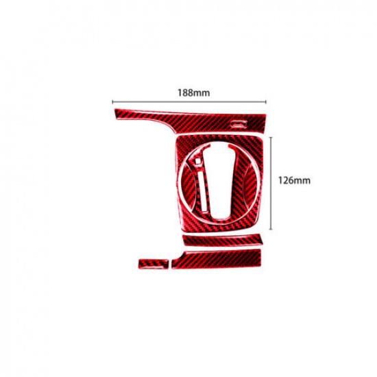 9Pcs For Honda Civic 8th 06-11 Red Carbon Fiber Automatic Gear Shift Cover Trim