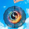 Large Metal Yin Yang Wind Spinner Galaxy Design Outdoor Hanging Decor for Garden Patio Yard No Battery Needed Durable Wind Chime