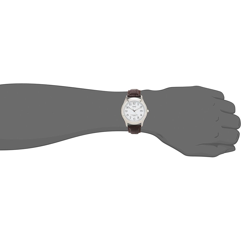 Citizen Q&Q Analog Watch 10-Year Battery Life Waterproof Date Leather Strap W478-304 Men's White