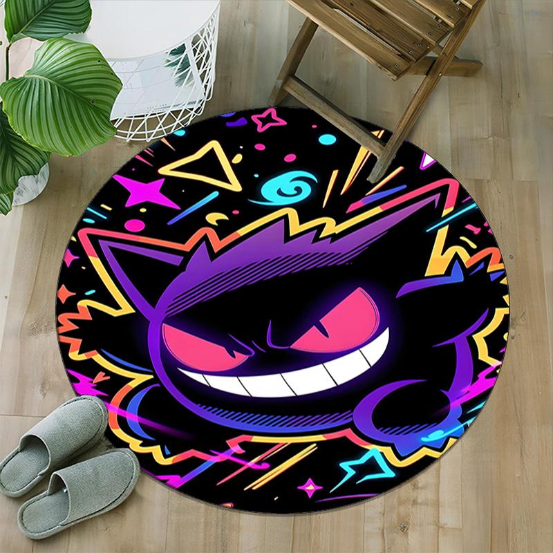 1pc Gengar2 Print Round Carpet Chair Round Carpet Suitable for Bedroom Living Room Home Decorative Carpet