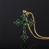 Lady Charm Shiny Rhinestones Cross Pendant Necklace Women  Party Choker Jewelry Gift