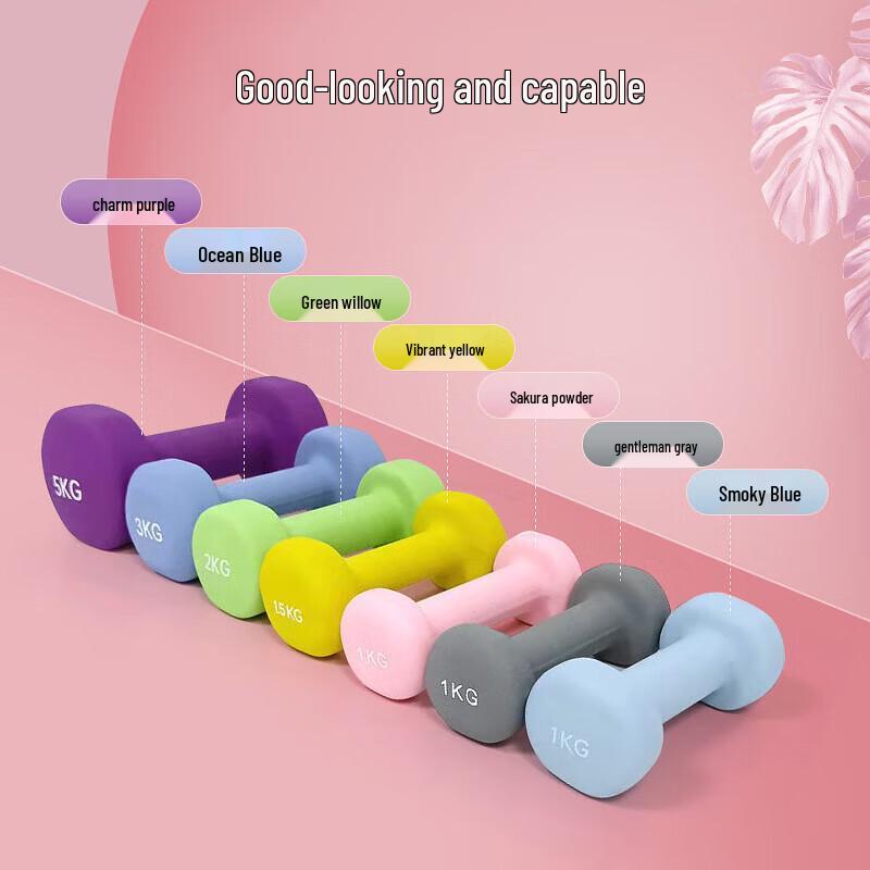 Colorful Rubber-Coated Cast Iron Dumbbells