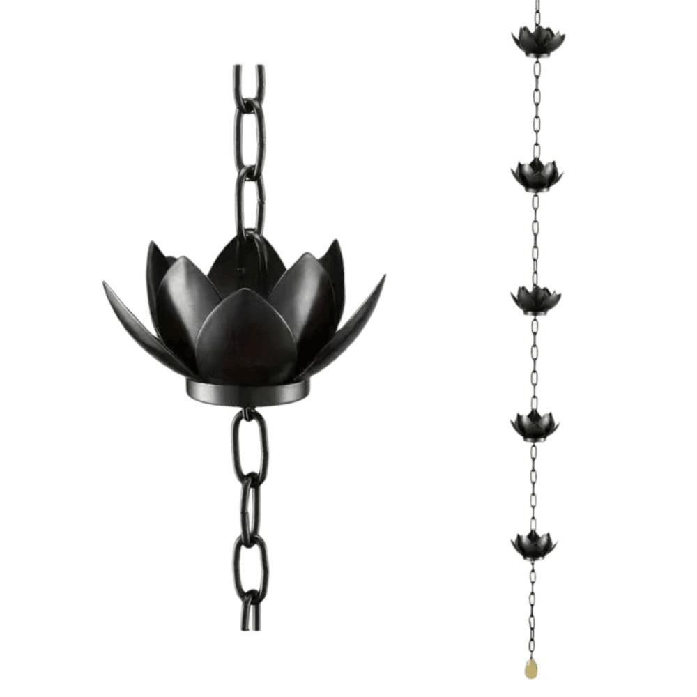 Black Rain Chain 153cm Length Downspout Alternative Functional Downspout Rain Chain Outdoor Use