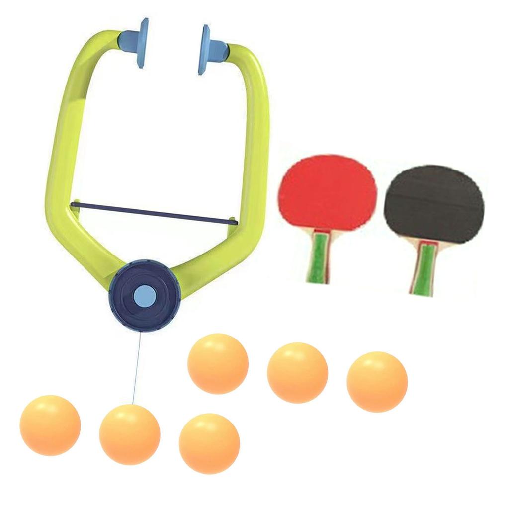 Hanging Table Tennis Trainer Set Door Pingpong Game for Kids with Racket & Balls Adjustable Hanging Table Tennis Trainer