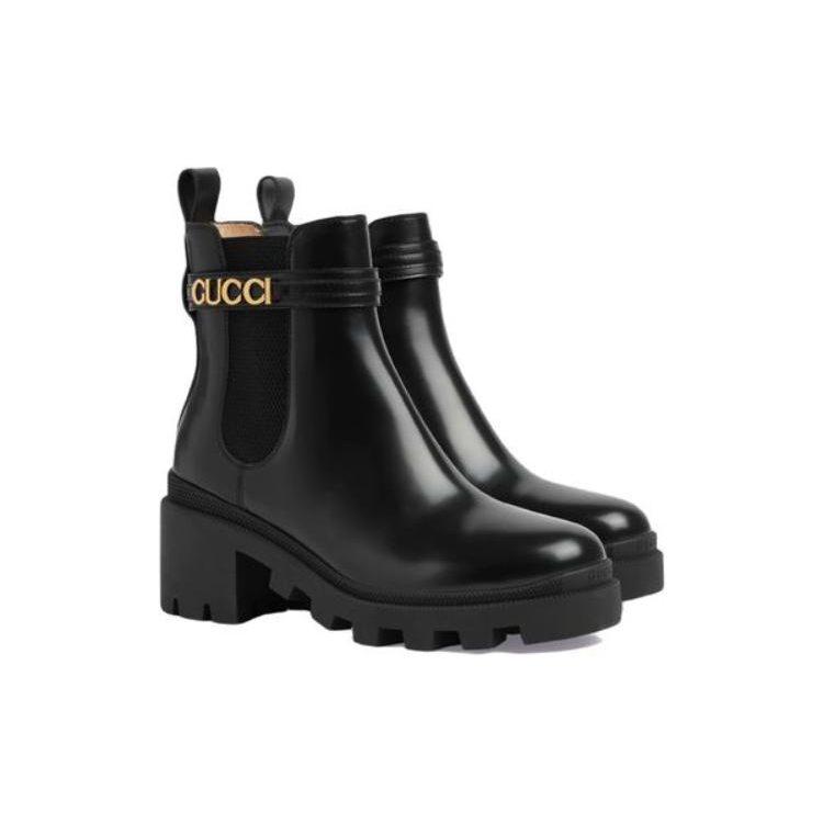 Gucci Ботильоны Челси на ремешке с логотипом Черные Женские 734909 AABK6 1000