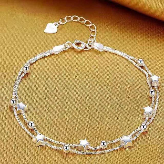 Серебро 925 пробы, красивые звезды, браслеты для женщин, корейский модельер, вечерние свадебные украшения, праздничные подарки