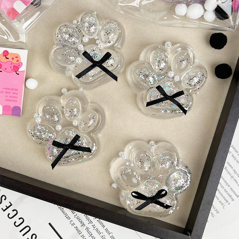 Мультяшный кошачий коготь, липкий щипок, сенсорные игрушки, креативный Tpr, прозрачный черный бант, кошачья лапа, медленный отскок, сжимаемые игрушки для детей, подарки