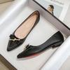 Туфли для женщин Элегантные для вечеринки Противоскользящие из одинарной кожи Повседневные С острым носком Корейский стиль Популярные Молодежные Платье Шикарная обувь Женские балетки