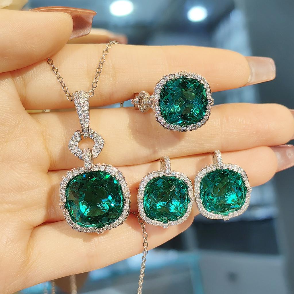 Серьги Color Treasure, кольцо Fanta, набор из фиолетово-желтых бриллиантов