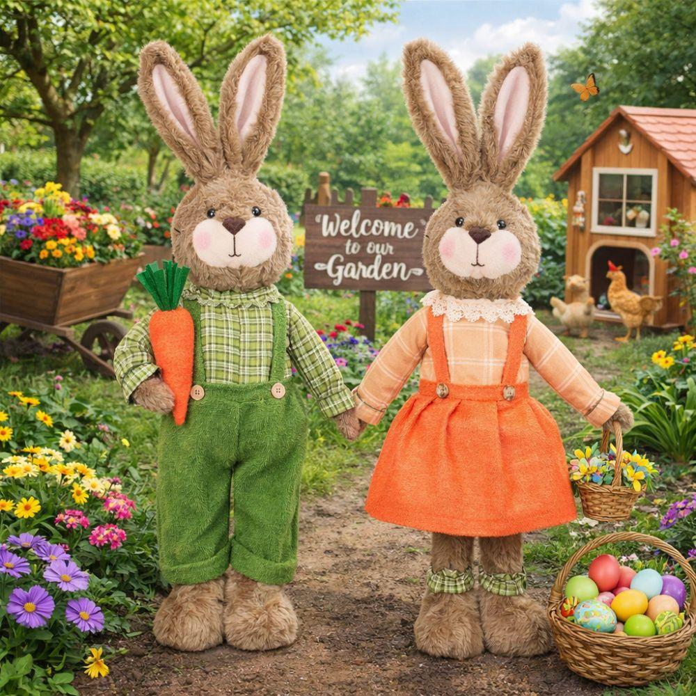 Cartoon Bunny Telescopic Doll Retractable Merry Easter Decoration Party Favors