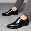 Men Leather Shoes New Business Formal Shoes Large Size Shoes Men Lace Up Wedding Shoes Versatile Casual Leather Shoes
