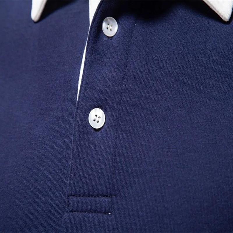 Camel Мужская вышитая рубашка поло с длинными рукавами из чистого хлопка для весны и осени, новый модный и повседневный многофункциональный топ