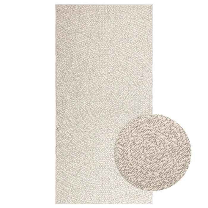 VidaXL ZIZUR Cream Rug 100x200 Cm Jute Look Indoor Outdoor, Outdoor Rug, Floor Mat, Indoor Rug, 4010375