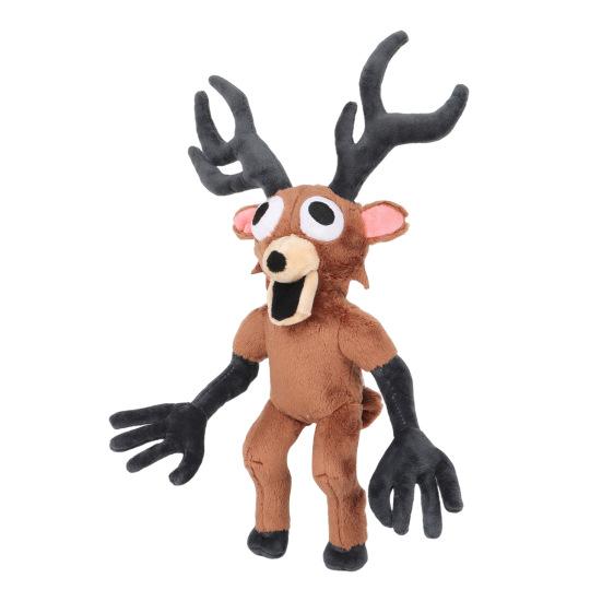 Мультяшная плюшевая кукла оленя с рогами - Мягкая, приятная на ощупь и идеально подходит для детских рождественских подарков