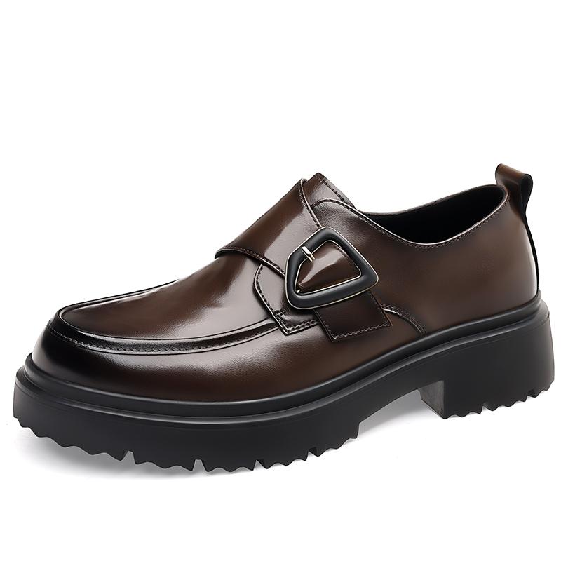 Fashion Thick Bottom Men Loafers All-match Wedding Men Shoes Casual Fashion Walking Shoes Men's New Arrival Leather Male Business Shoes