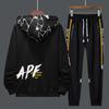 Men Tracksuits 2 Piece Sweat Suits Mens Zipper Cardigan Printing Sweatshirts Sweatpants Sets  Sports Clothing