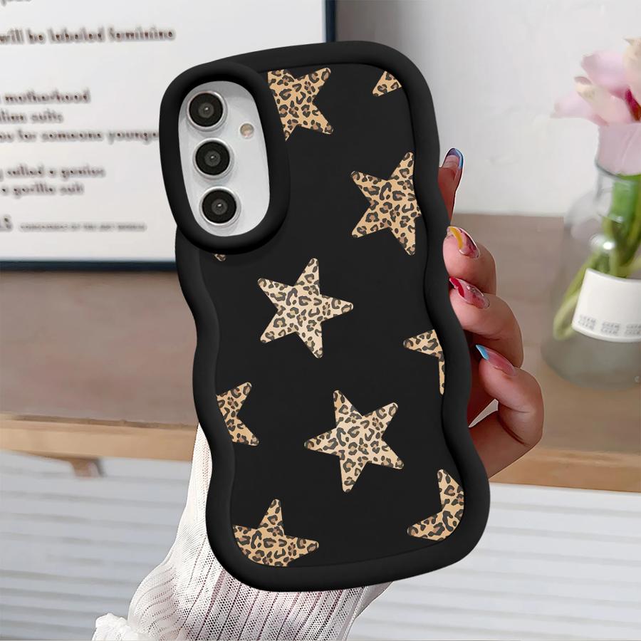 Мягкий чехол для телефона для Samsung Galaxy A14 A16 A15 A21s A11 A13 A52 A12 A04 A22 A23 A53 A03 A06 A05 A33 Дизайн Леопардовая Звезда