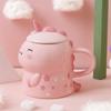 Unicorn Ceramic Water Cup Dinosaur Shaped Mug with Cover Spoon Creative Hand Painted Cartoon Super Cute Super Cute Personality