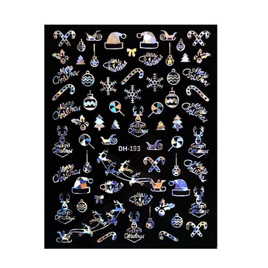 Nail Sticker Christmas Patterns 3D Effects DIY Snowflakes Christmas Nail Art Foils