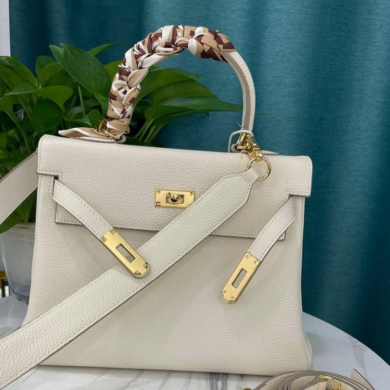 Новая верхняя часть из натуральной воловьей кожи Togo, сумка с широким плечевым ремнем, диагональная женская сумка на одно плечо