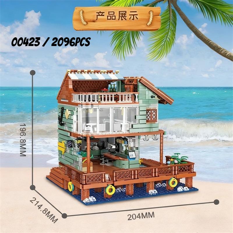 Fisherman'S Wharf Zhegao Blocks Light House Construction Blocks Cabin Juguetes Diy Toys For Girl Present Adult Present Latest Year