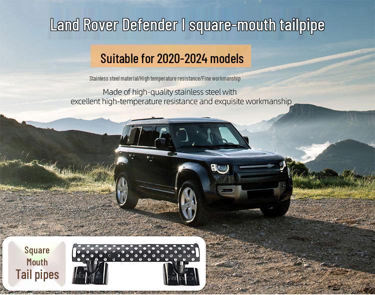 Gloss Black Quad Outlet Tailpipe for 2020-2024 Land Rover Defender
