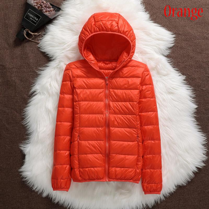 Women Casual Windproof Parka White Duck Down Jacket Coat Hooded Warm Autumn Winter