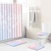 Stylish And Simple Shower Curtain Floor Mat Four-Piece Set Bathroom Toilet Carpet Shower Room Mat Foot Mat
